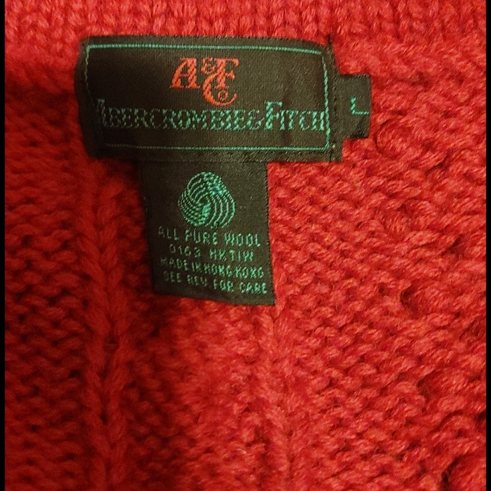 Vintage Abercrombie&Fitch Cherry Red Wool Sweater